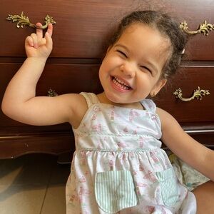 Pima Cotton Baby Loren Charming Nautical Girl Dress with Cute Front Pockets